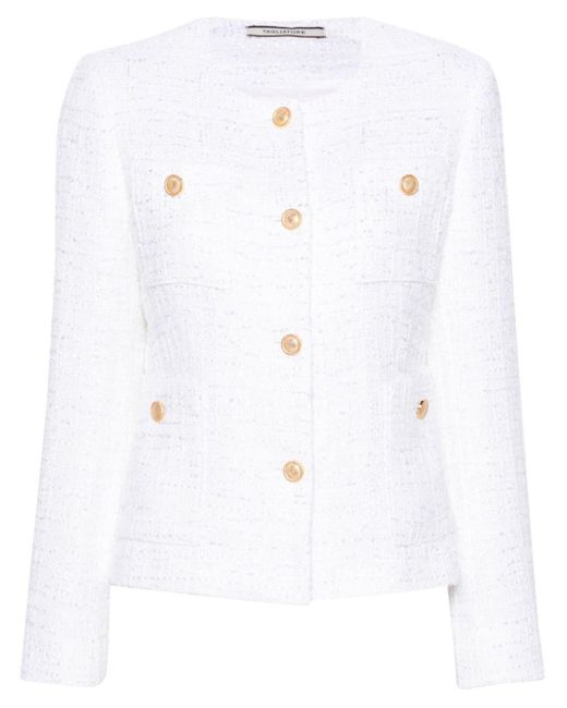 Tagliatore White Beverly Tweed Jacket