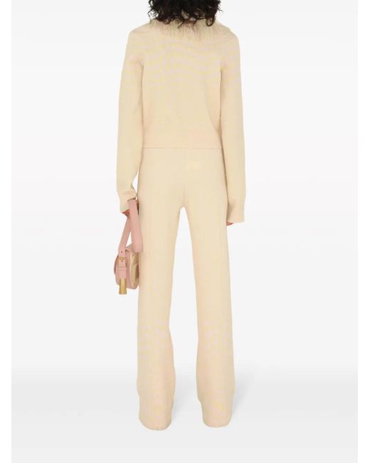Burberry Natural Warped Houndstooth Jacquard Jumper