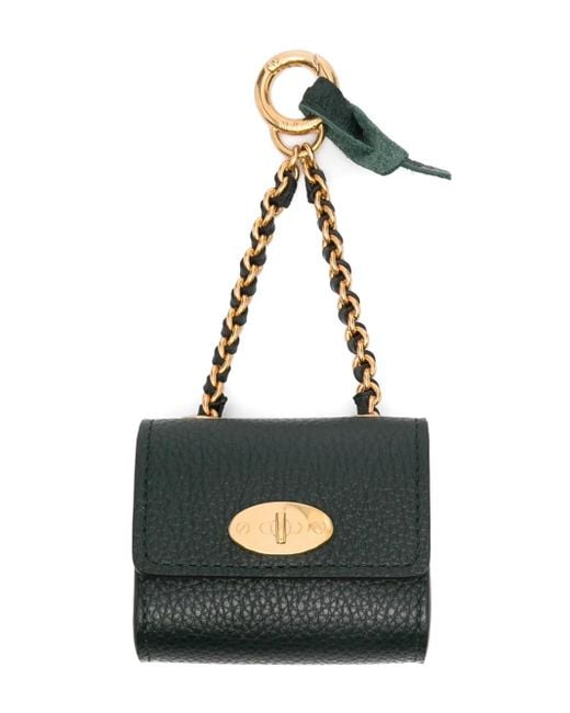 Mulberry Green Lily Leather Keyring