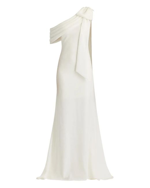 Tadashi Shoji White One-Shoulder Maxi Dress