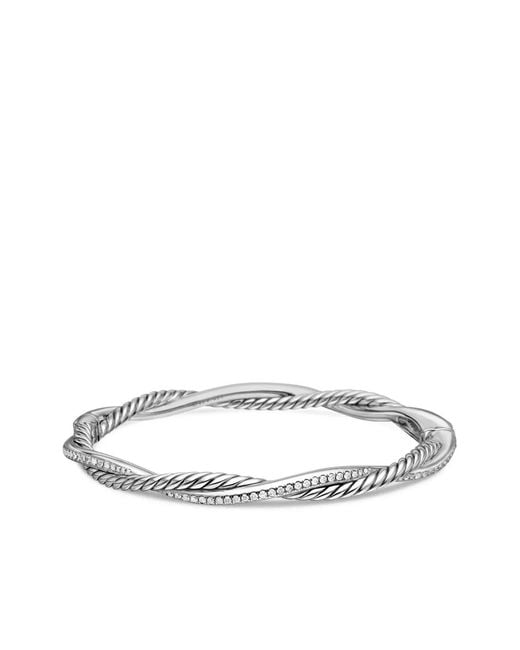 David Yurman White Sterling Petite Infinity Diamond Bracelet (4.4Mm)