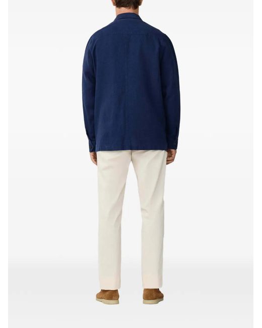 Hackett Blue Patch-Pocket Overshirt for men