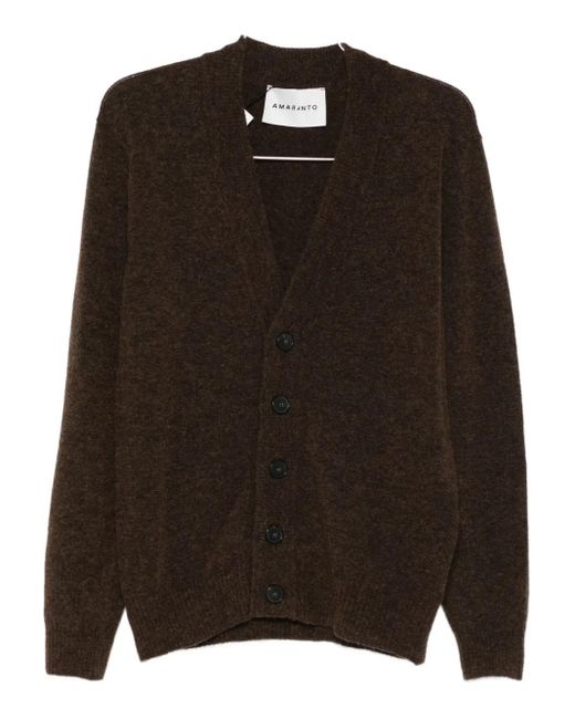 Cardigan À Col V Amaranto pour homme en coloris Black