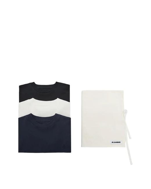 Jil Sander Black Monogram-Embroidered Long-Sleeve T-Shirt