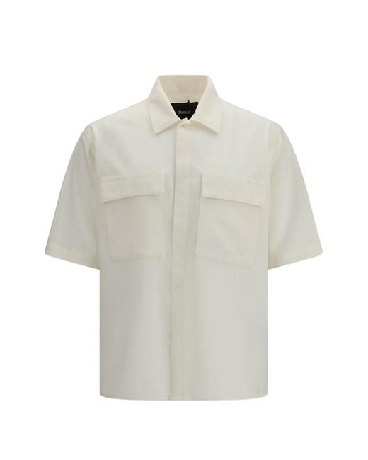 Laminar White Oversized Bowling Shirt for men
