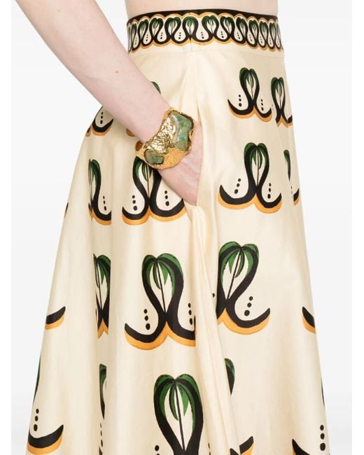 Jupe Mi-Longue Coconut Tree Farm Rio en coloris White