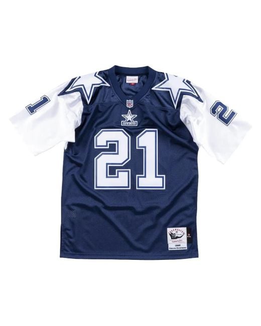 Mitchell Ness Men's Blue Nfl Authentic Dallas Cowboys 1995 Deion