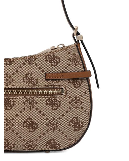 Guess Metallic Monogram Turn-Lock Shoulder Bag