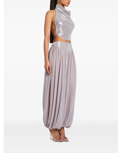 retroféte Purple Pyna Sequin-Embellished Trousers