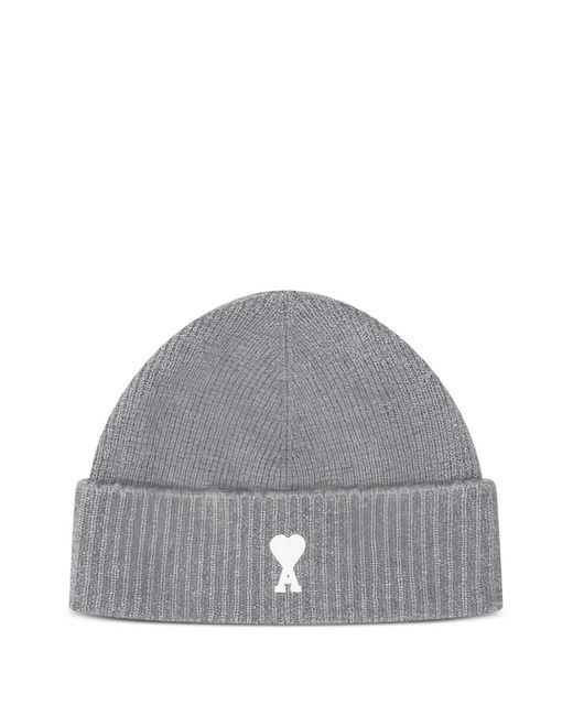 AMI Gray Ami De Coeur Beanie Hat