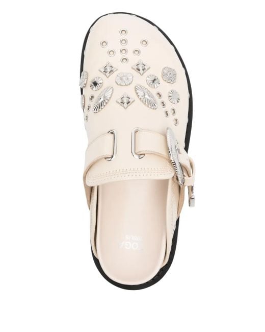 Toga Virilis White Studded Slippers for men