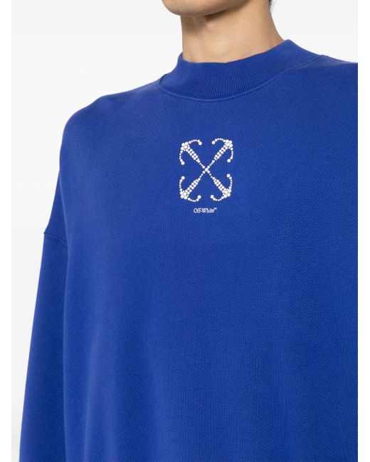 Off-White c/o Virgil Abloh Blue Arrows Beaded Cotton Sweatshirt for men