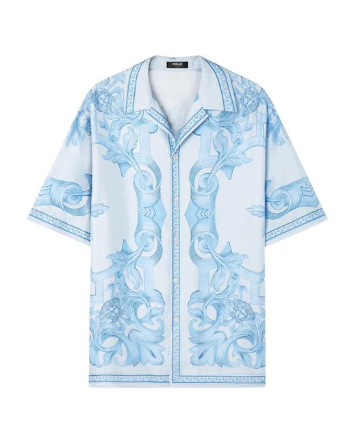 Versace Hemd Mit Barocco-Print in Blue für Herren
