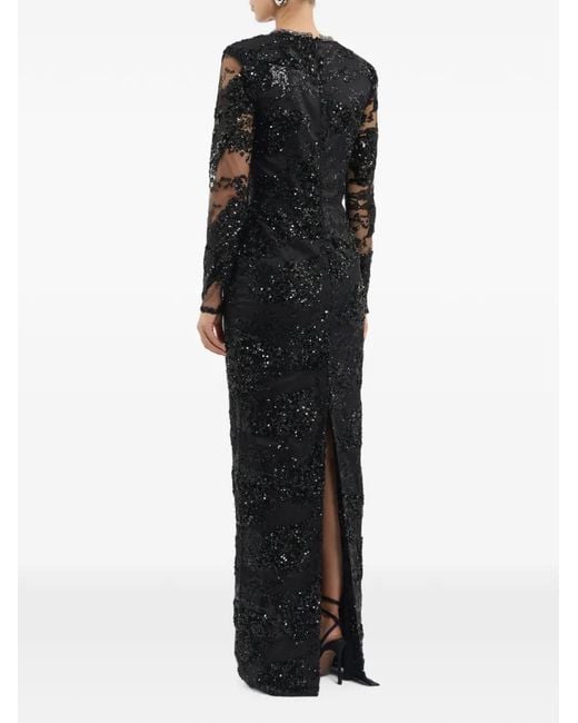 Rebecca Vallance Black Beau Long Sleeve Gown