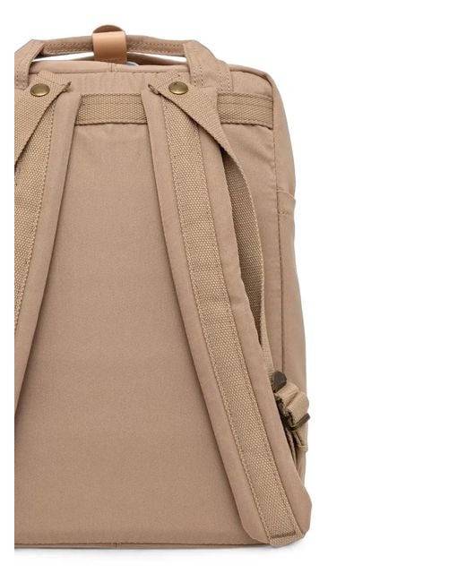 Doughnut Natural Macaroon Buckle-Fastening Logo-Patch Backpack