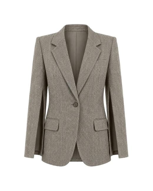 Barbara Bui Gray Split-Sleeve Single-Breasted Blazer