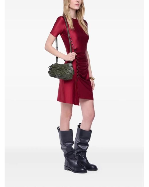 Rabanne シャーリング ドレス Red