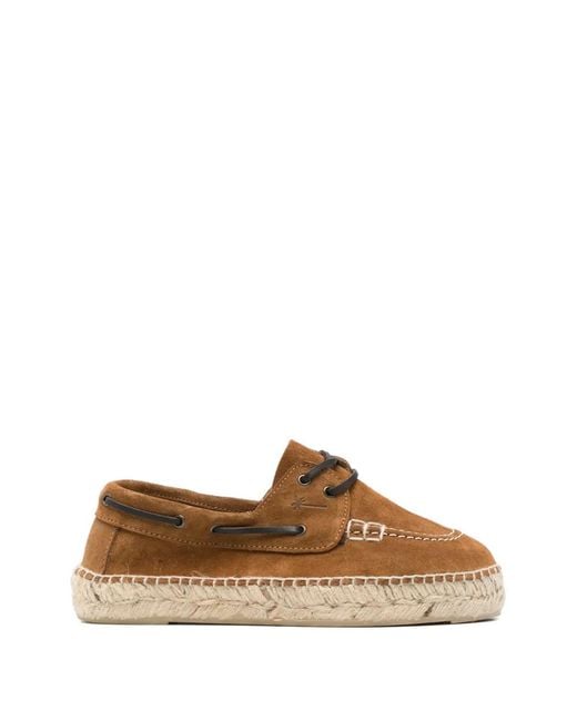 Manebí Brown Almond Lace-Up Espadrilles