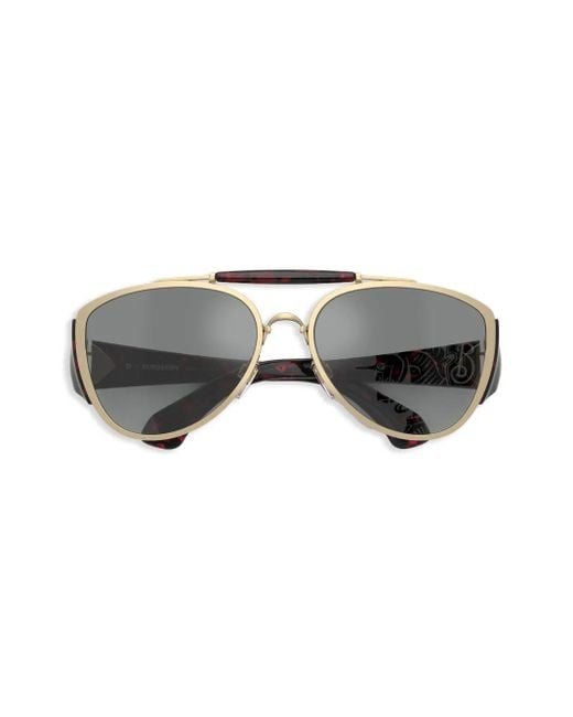 Burberry Gray Pilot-Frame Sunglasses