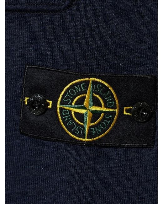 Stone Island Blue Short À Patch Logo for men