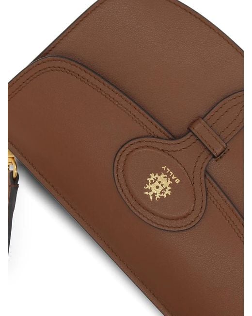 Bally Brown Logo-Plaque Cross Body Bag