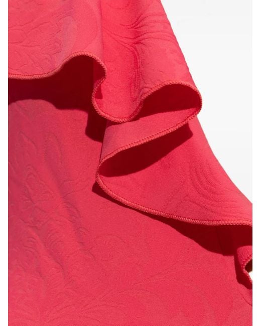 Bañador con cuello halter y volantes Balmain de color Pink