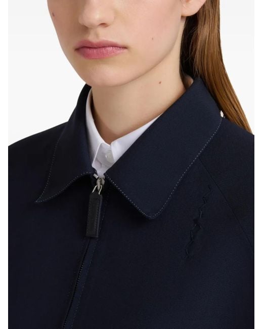 Marni Blue Zip-Up Bomber Jacket