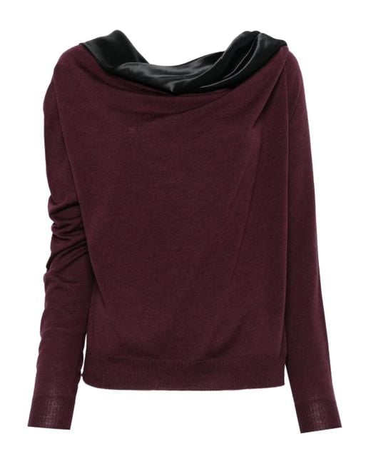 Alberta Ferretti Purple Wool Sweater