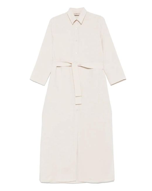 Blanca Vita White Linen Midi Dress