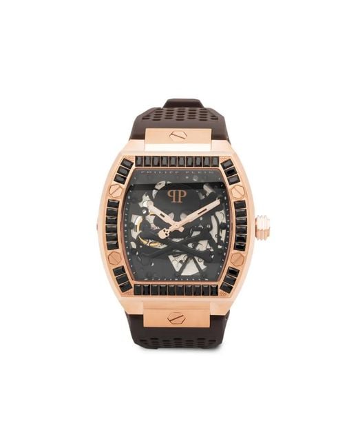 Philipp Plein メンズ ブラック The Skeleton 44mm