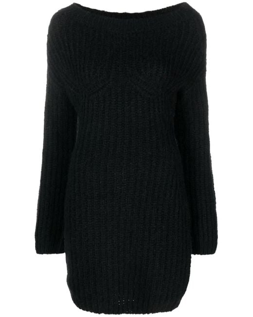 DSquared² Off-Shoulder Mini-Jurk in het Black