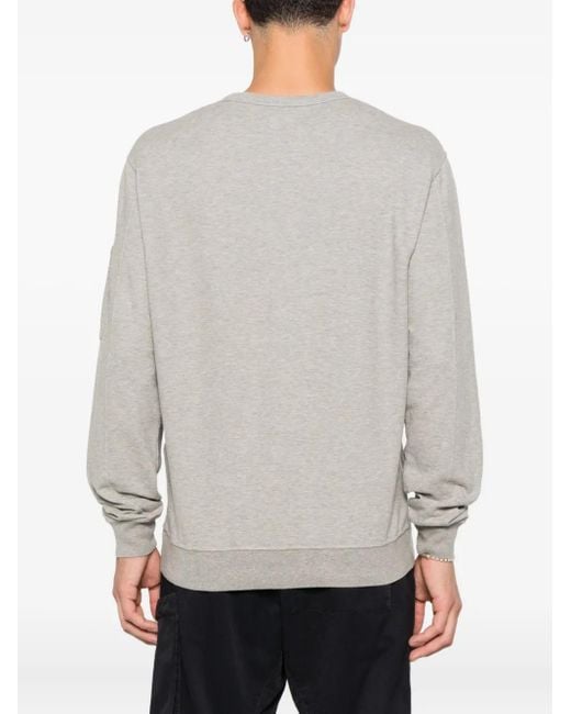 C P Company Gray Cotton Crewneck Sweatshirt for men