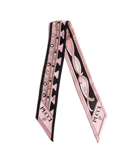 Emilio Pucci Natural Mixed Print Silk Twill Scarf