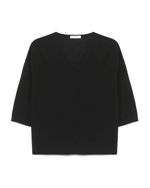 Zanone ファインニット トップ Black
