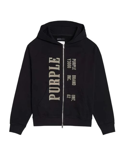Purple Brand Black History Two-Way Zip-Up Hoodie for men