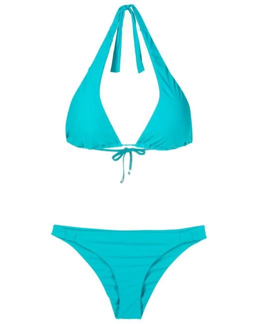 Amir Slama Blue Halterneck Triangle Bikini