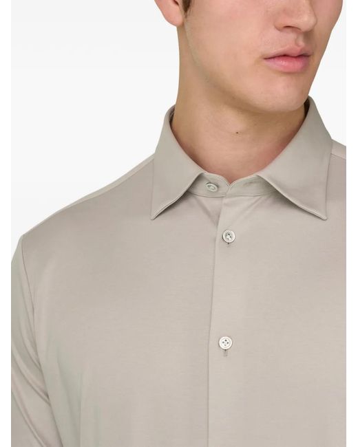 Boggi White Mother-Of-Pearl Button Collar Polo Shirt for men