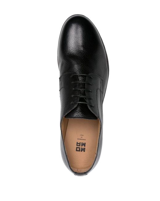 Moma Black Almond-toe Leather Derby Shoes for men