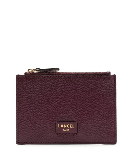 Lancel Purple Ninon Grained Leather Cardholder