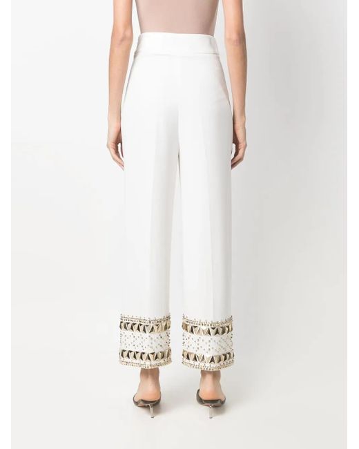 Philipp Plein White Cady-Studded Trousers