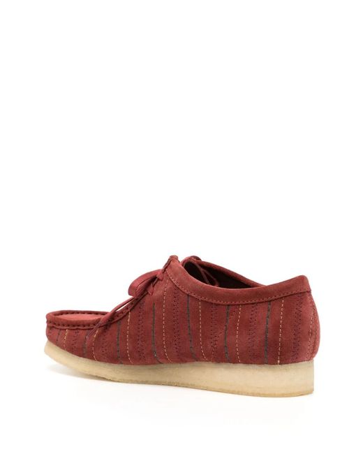 Clarks Red Wallabee Suede Lace-Up Shoes for men