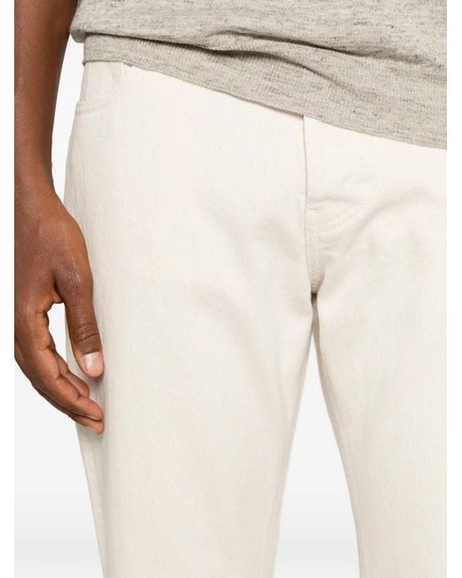 Amaranto White Five-Pocket Jeans for men