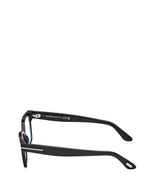 Tom Ford Black T-Line Rectangle-Frame Glasses