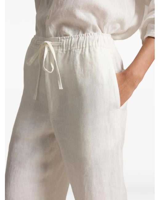 Polo Ralph Lauren White Drawstring Pull-On Trousers