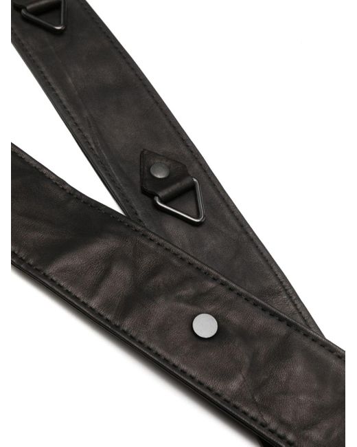 Yohji Yamamoto Black Leather Shoulder Bag for men