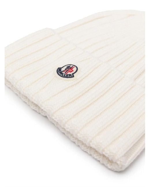 Moncler Natural Raffia Logo Beanie