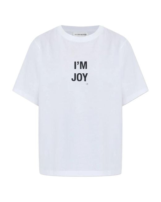 Victoria Beckham White Graphic-Print T-Shirt