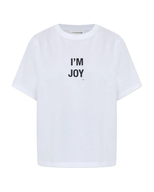 T-Shirt À Imprimé Graphique Victoria Beckham en coloris White