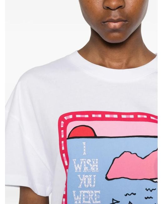 Pennyblack White Graphic-Print Short-Sleeve T-Shirt