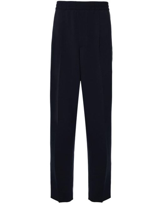 Zegna Blue Drawstring Tapered Trousers for men